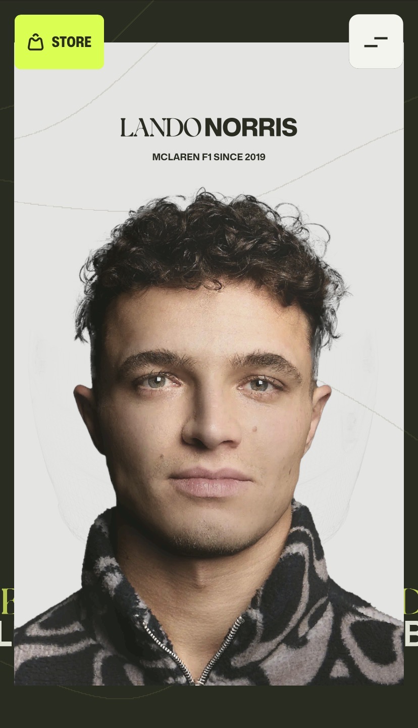Exemplo de site cinematográfico com retrato em destaque